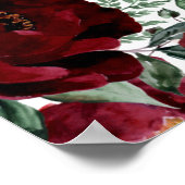 Rustic Red Floral Wedding Unplugged Ceremonie Poster (Hoek)