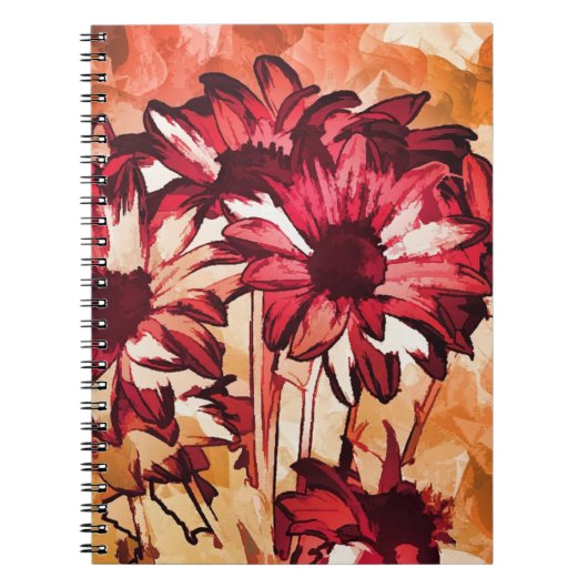 Rustic Red Flower Art schilderen Notitieboek (Voorkant)
