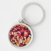 Rustic Red Flower Art schilderen Sleutelhanger (Voorkant)