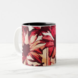 Rustic Red Flower Art schilderen Tweekleurige Koffiemok