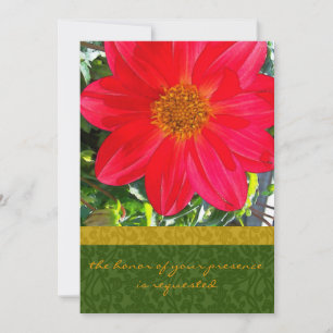 Rustic Red Flower Wedding Invitation Kaart