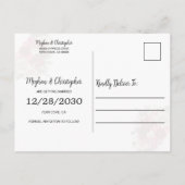 Rustic Red Flowers Winter Wedding Save the Date Aankondigingskaart (Achterkant)
