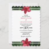 Rustic Red Frangipani Plumeria Wedding Invitations Kaart (Voorkant)