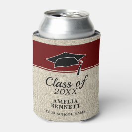 Rustic Red Gefeliciteerd Afstuderen Pet Afstuderen Blikjeskoeler