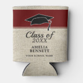 Rustic Red Gefeliciteerd Afstuderen Pet Afstuderen Blikjeskoeler (Voorkant)