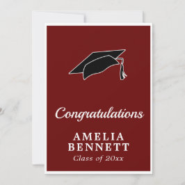 Rustic Red Gefeliciteerd Afstuderen Pet Afstuderen Kaart