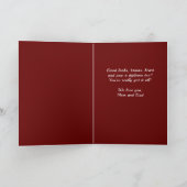 Rustic Red Gefeliciteerd Afstuderen Pet Afstuderen Kaart (Binnen)
