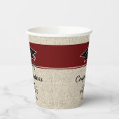 Rustic Red Gefeliciteerd Afstuderen Pet Afstuderen Papieren Bekers (Links)