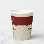 Rustic Red Gefeliciteerd Afstuderen Pet Afstuderen Papieren Bekers (Rechts)