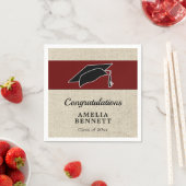 Rustic Red Gefeliciteerd Afstuderen Pet Afstuderen Servet (Insitu)