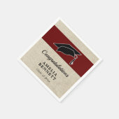 Rustic Red Gefeliciteerd Afstuderen Pet Afstuderen Servet (Hoek)