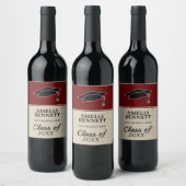 Rustic Red Gefeliciteerd Afstuderen Pet Afstuderen Wijn Etiket (Flessen)