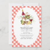 Rustic Red Gingham BBQ Picnic Monogram Kaart (Voorkant)