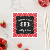 Rustic Red Gingham BBQ Wedding Couples Shower Servetten (Insitu)