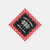 Rustic Red Gingham BBQ Wedding Couples Shower Servetten (Hoek)