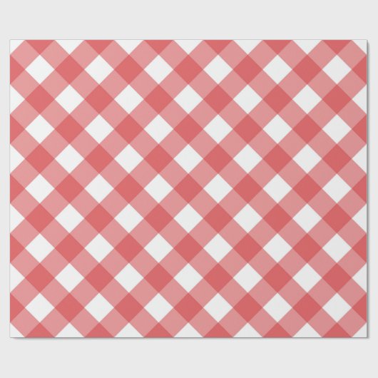 Rustic Red Gingham Checkered Pattern Cadeaupapier (Vlak)