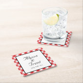 Rustic Red Gingham I DO BBQ Wedding Kartonnen Onderzetters (Insitu)