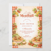Rustic Red Gingham Little Meatball Baby Shower Kaart (Voorkant)