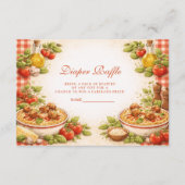 Rustic Red Gingham Little Meatball Diapper Raffle Informatiekaartje (Voorkant)