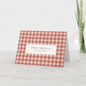 Rustic Red Gingham Modern Kerstmis Feestdagen Kaart (Voorkant)