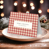 Rustic Red Gingham Modern Kerstmis Feestdagen Kaart