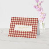 Rustic Red Gingham Modern Kerstmis Folie Feestdagenkaart (Orchidee)