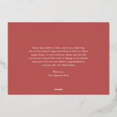 Rustic Red Gingham Modern Kerstmis Folie Feestdagenkaart (Achterkant)