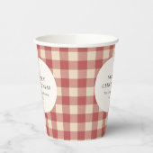 Rustic Red Gingham Modern Kerstmis Papieren Bekers (Links)