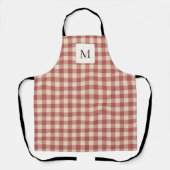 Rustic Red Gingham Modern Kerstmis Schort (Voorkant)