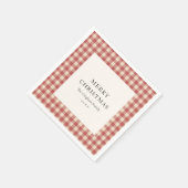 Rustic Red Gingham Modern Kerstmis Servet (Hoek)
