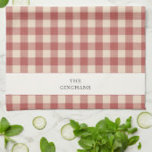 Rustic Red Gingham Modern Kerstmis Theedoek (Gevouwen)