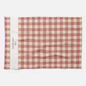 Rustic Red Gingham Modern Kerstmis Theedoek (Horizontaal)