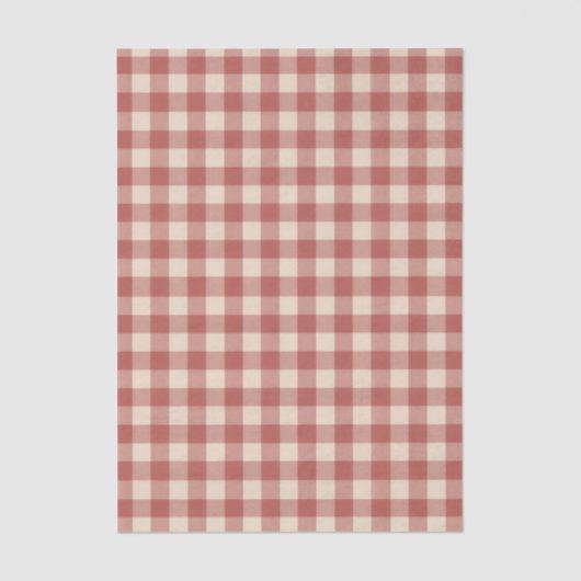 Rustic Red Gingham Modern Kerstmis Tissuepapier (Voorkant)