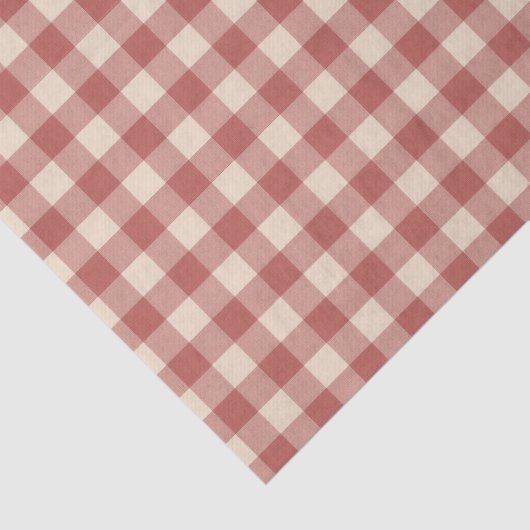 Rustic Red Gingham Modern Kerstmis Tissuepapier (Detail)