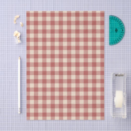 Rustic Red Gingham Modern Kerstmis Tissuepapier (Craft)