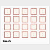 Rustic Red Gingham Modern Kerstmis Vierkante Sticker (Vel)