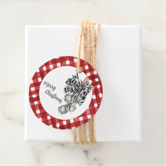 Rustic Red Gingham Noël Bedankjes Labels