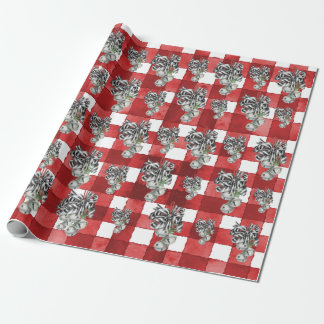 Rustic Red Gingham Noël Cadeaupapier