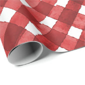 Rustic Red Gingham Noël Cadeaupapier (Rol Hoek)