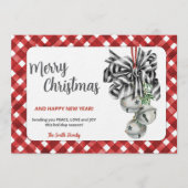 Rustic Red Gingham Noël Christmas Invitation Kaart (Voorkant)