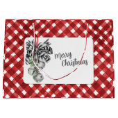 Rustic Red Gingham Noël Groot Cadeauzakje (Voorkant)