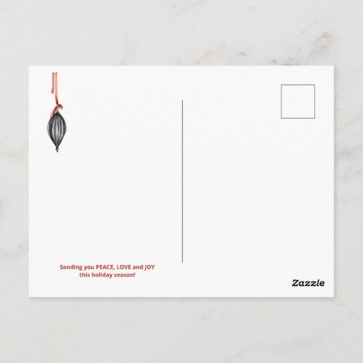 Rustic Red Gingham Noël Simple Briefkaart (Achterkant)