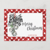 Rustic Red Gingham Noël Simple Briefkaart (Voorkant)