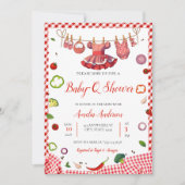 Rustic Red Gingham Plaid BBQ Baby Shower Kaart (Voorkant)