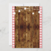 Rustic Red Gingham Vaderdag BBQ Uitnodiging (Achterkant)