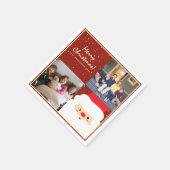 Rustic Red & Gold Kerstkerstkerstkerstman en famil Servet (Hoek)