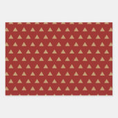 Rustic Red Gold Merry kerstsnowflake Inpakpapier Vel (Voorkant 3)