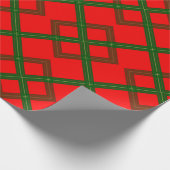 Rustic Red, Green, and Brown Diamond Plaid Cadeaupapier (Hoek)
