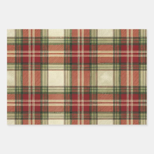 Rustic Red Green Holiday Christmas  Inpakpapier Vel (Voorkant 2)