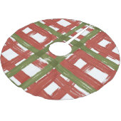 Rustic Red & Green on Winter White Kerstboom Rok (Gekanteld)